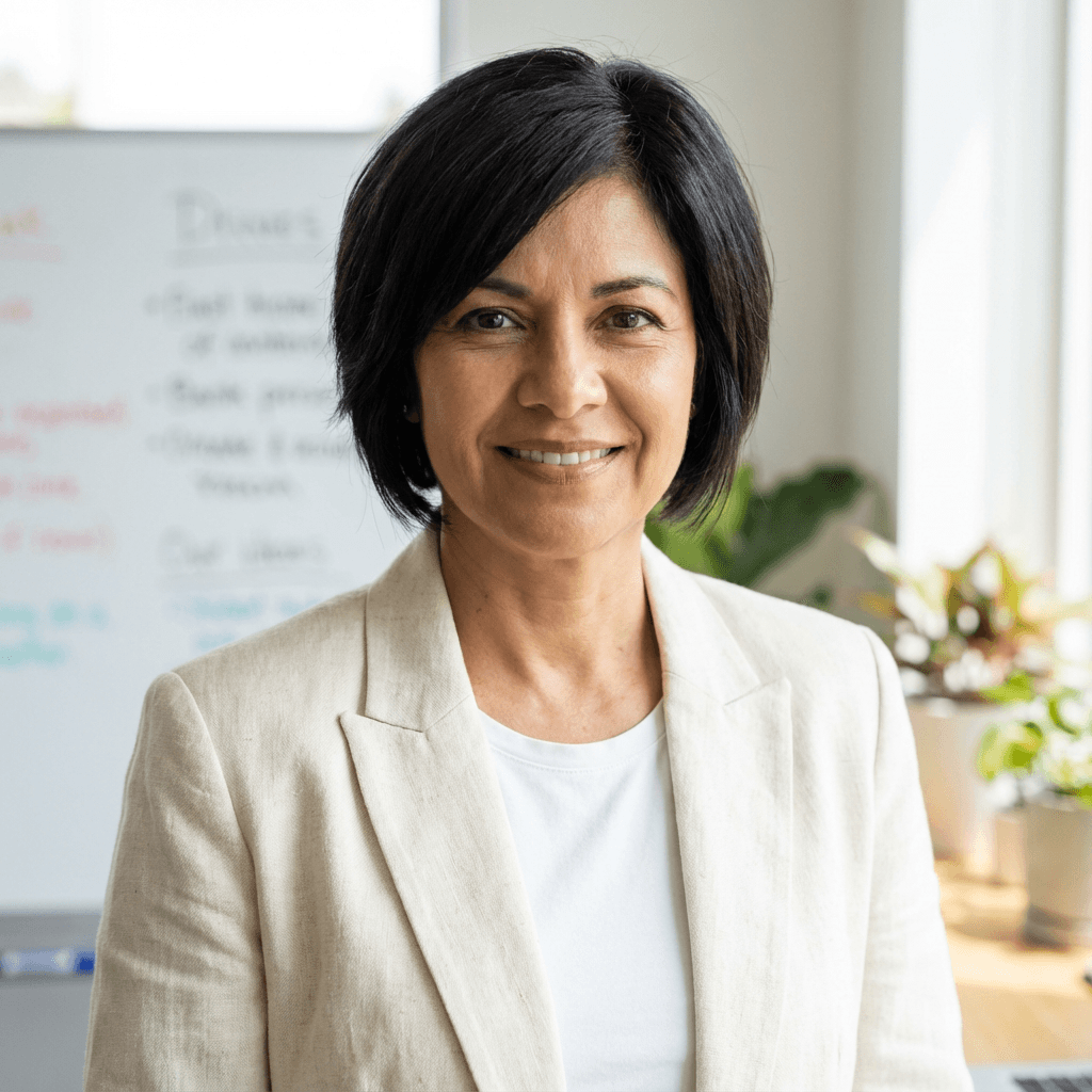 Portrait of Elena Garcia, marketing lead at West End Wellness