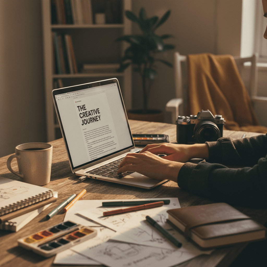 Freelance writing workspace